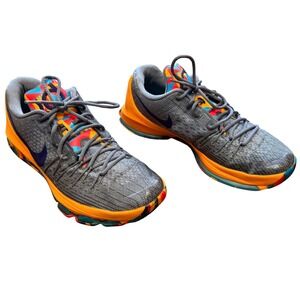 Nike KD 8‎ PG Cpimty Men's Basketball Shoes Gray Orange Multi Color Sz 10.5